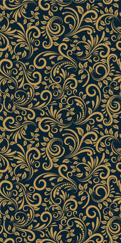 Brown vinyl rug in versace gold and black - TenStickers