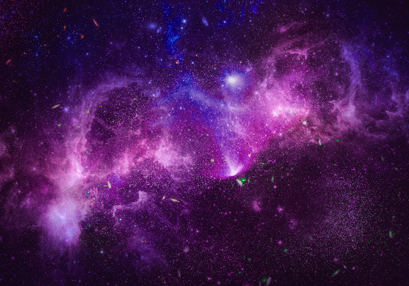Purple vinyl rug in abstract splashed galaxy design - TenStickers