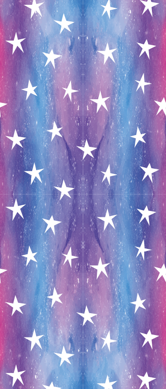 Purple vinyl rug in a cosmic star texture - TenStickers
