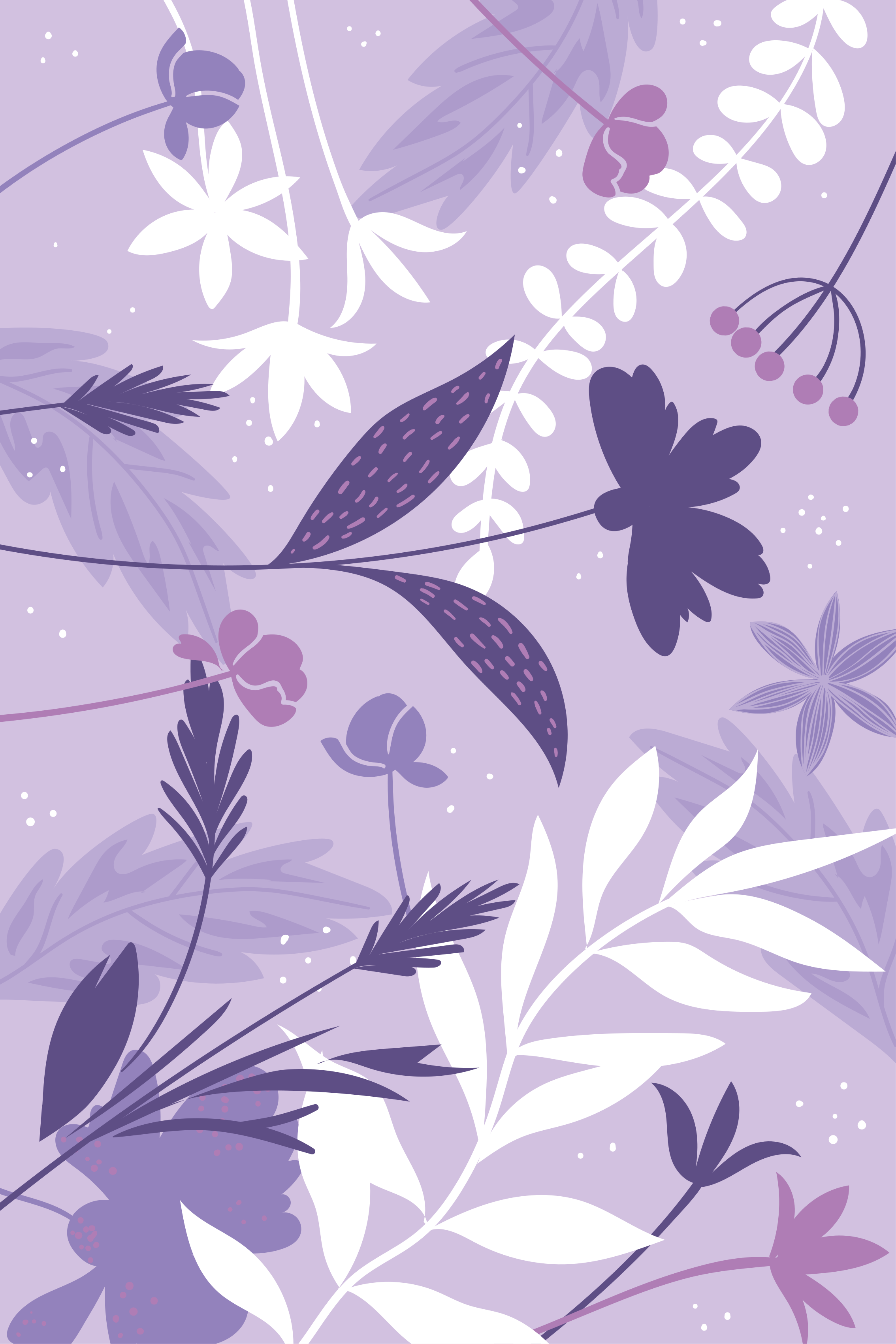 Purple flowers purple vinyl rug - TenStickers