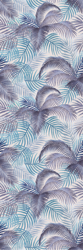 Purple vinyl rug with tropical leaves design - TenStickers