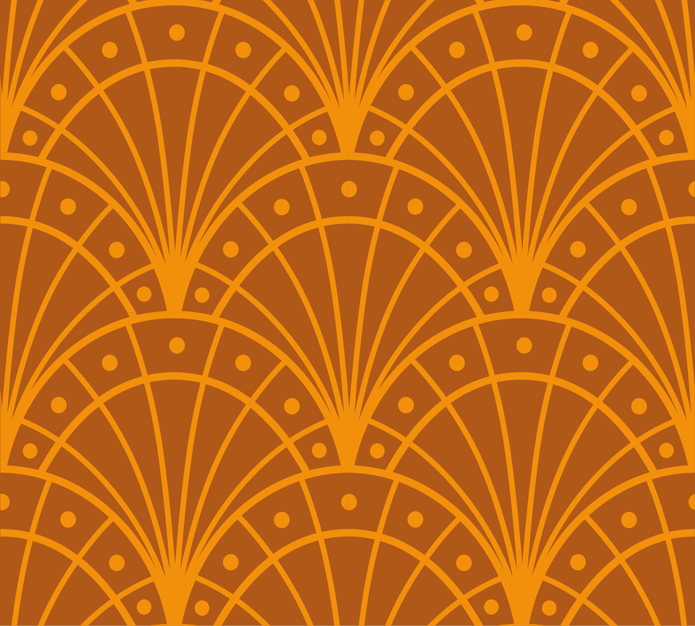 Elegant orange vinyl rug in art deco style - TenStickers