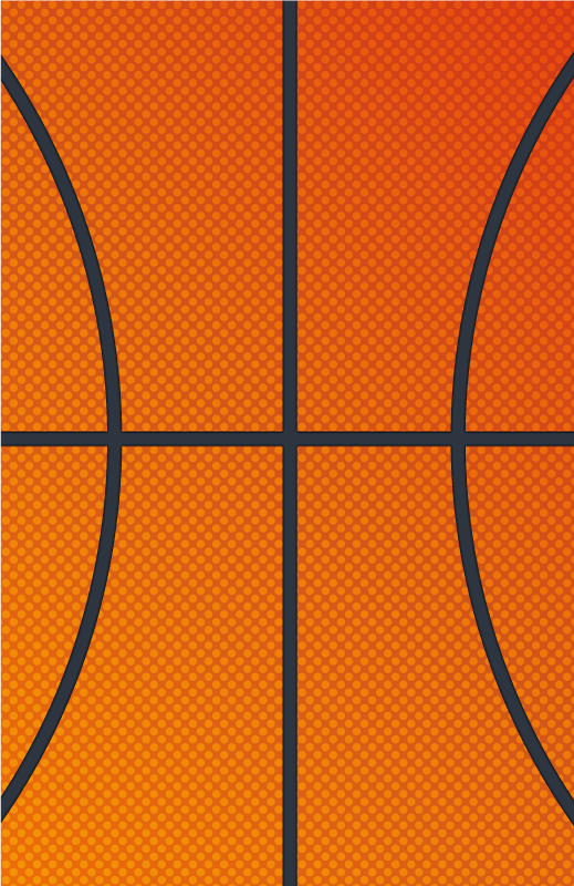 Orange vinyl rug basketball court design - TenStickers