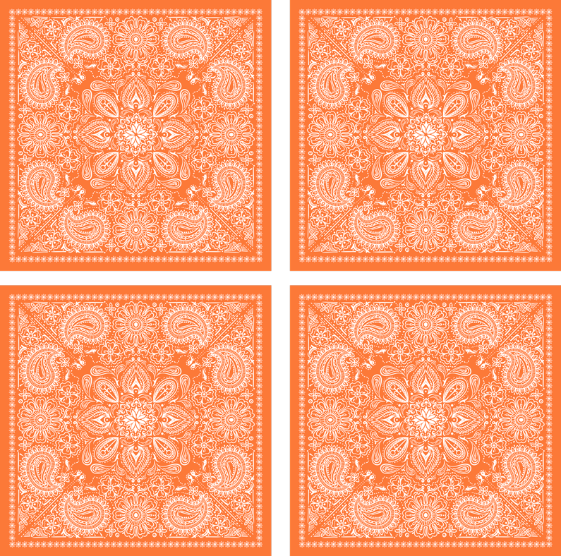 Orange vinyl rug paisley pattern - TenStickers