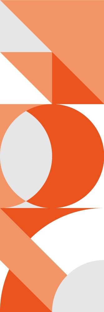 Orange vinyl rug in orange and white color block - TenStickers