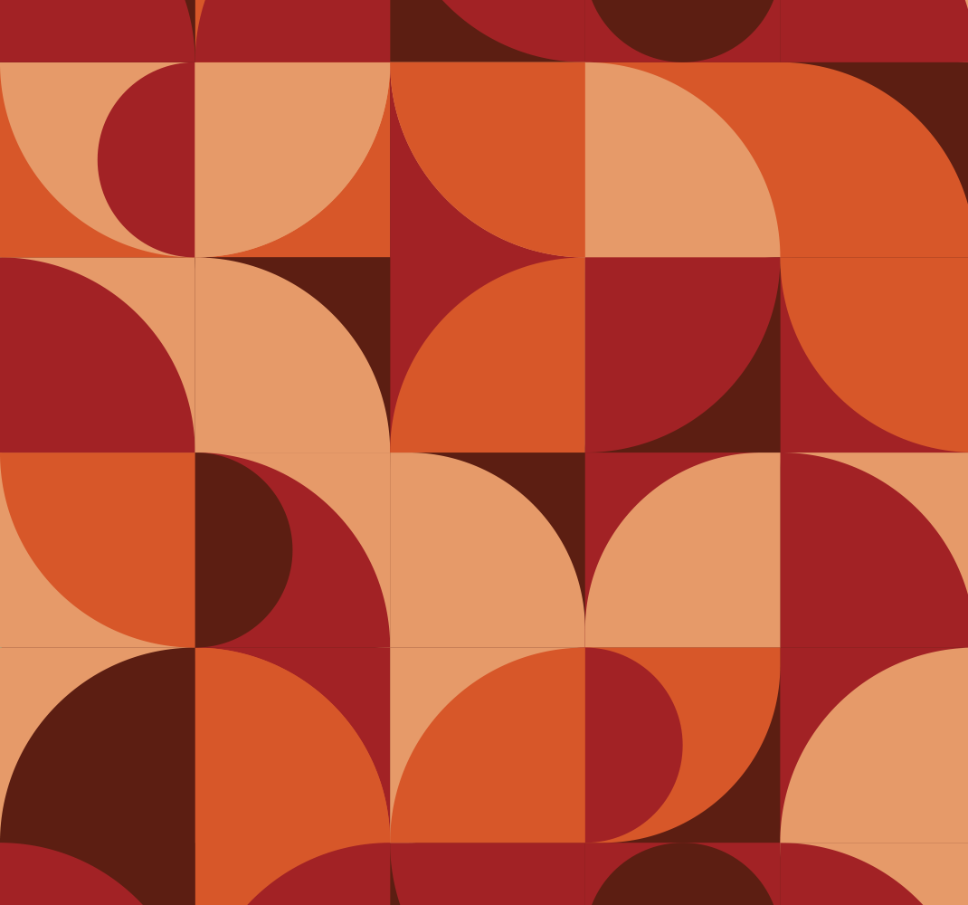 Orange vinyl rug with retro print in red - TenStickers