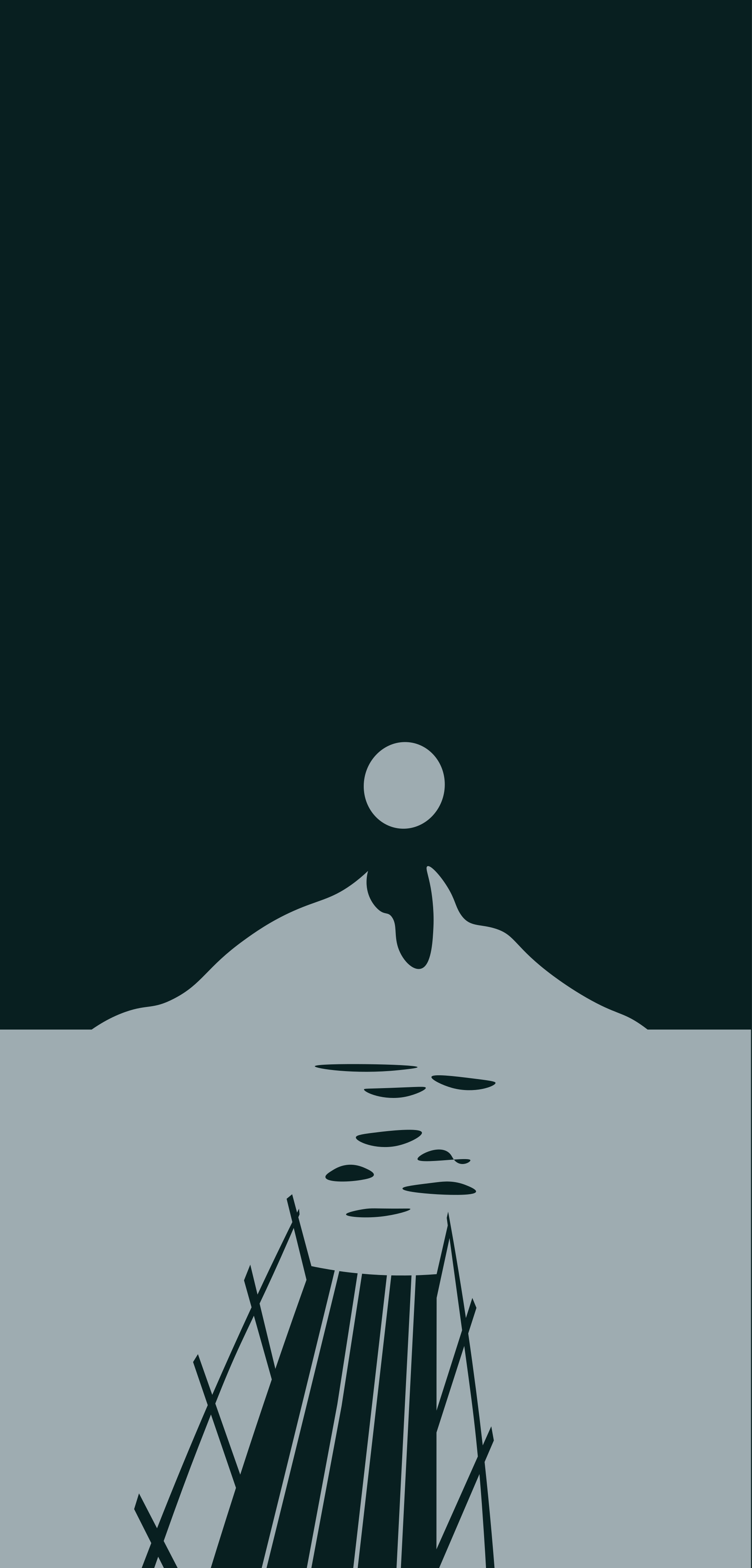 Black vinyl rug wooden dock by lake with mountains - TenStickers