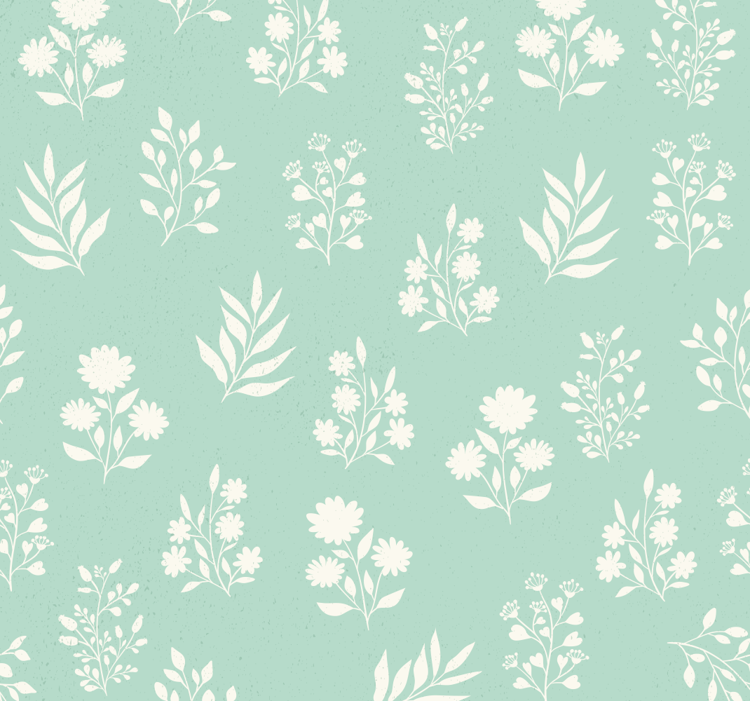 Green vinyl rug with small flower pattern - TenStickers