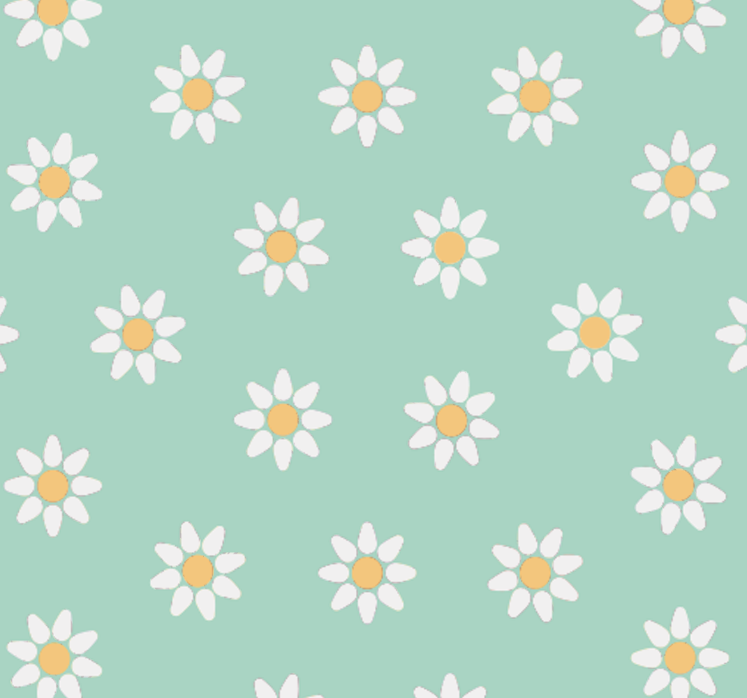 Green vinyl rug with kids' daisy design - TenStickers