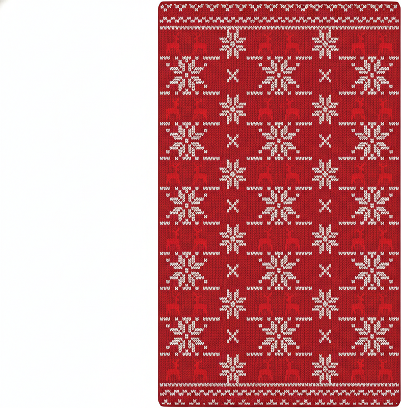 Red vinyl rug with traditional christmas pattern - TenStickers