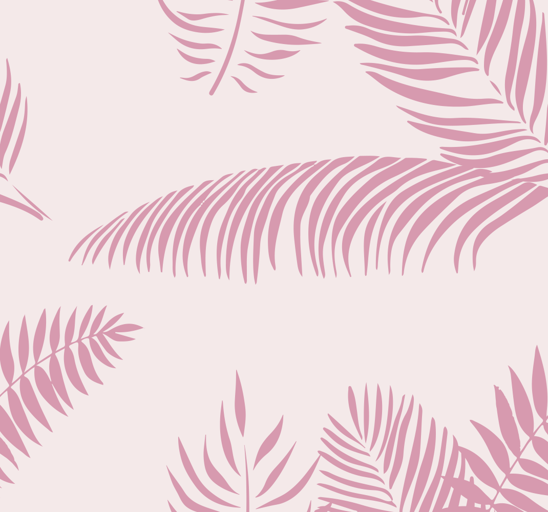 Pink vinyl rug with large palm leaves design - TenStickers