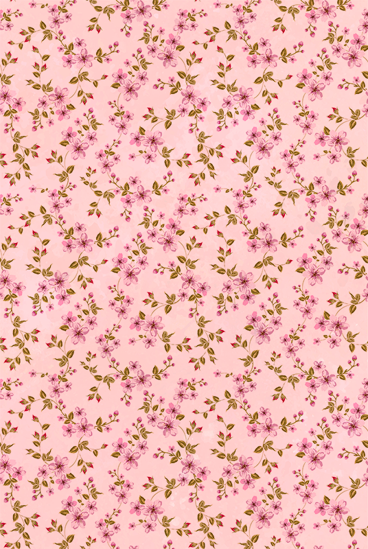 Pink vinyl rug watercolor pink flowers design - TenStickers