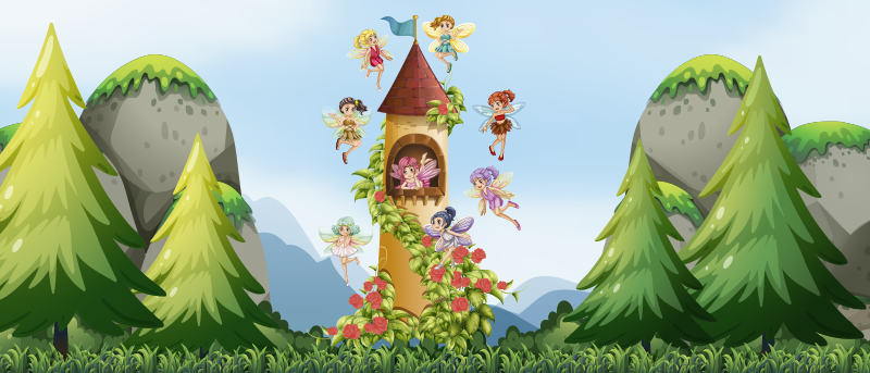 Enchanted forest playroom rug - TenStickers