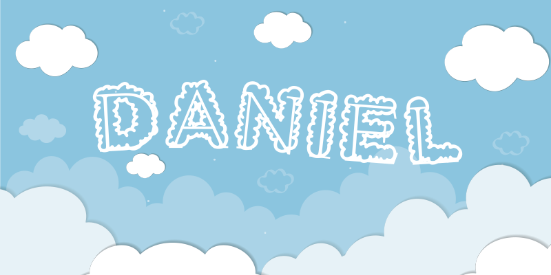 Cloudy sky personalised name children's bedroom rug - TenStickers