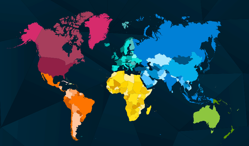 Modern colorful world map carpet map - TenStickers