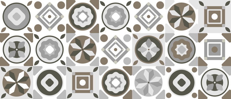 Amazing tile pattern kitchen vinyl rug - TenStickers