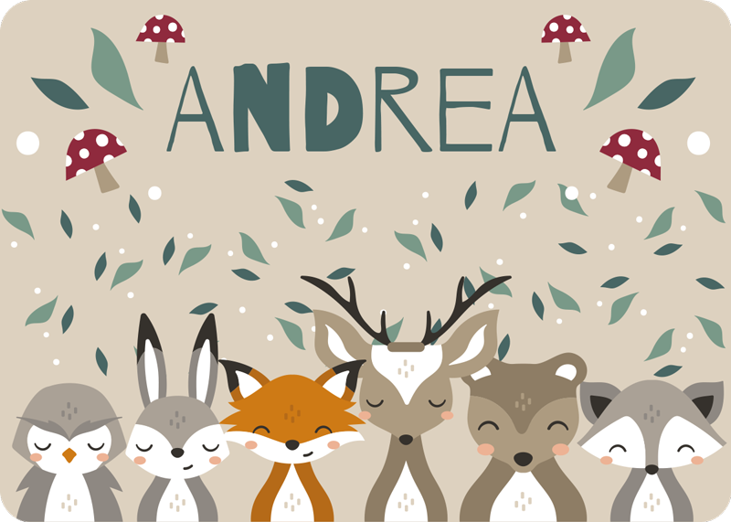 Woodland Friends custom vinyl rug - TenStickers