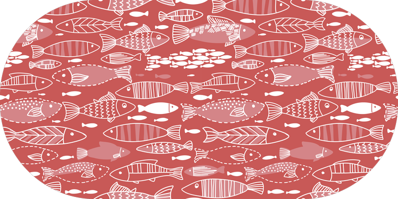 Many fish under sea animal vinyl rug - TenStickers
