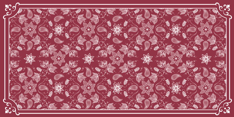 Beautiful paisley flowers vinyl living room rug - TenStickers