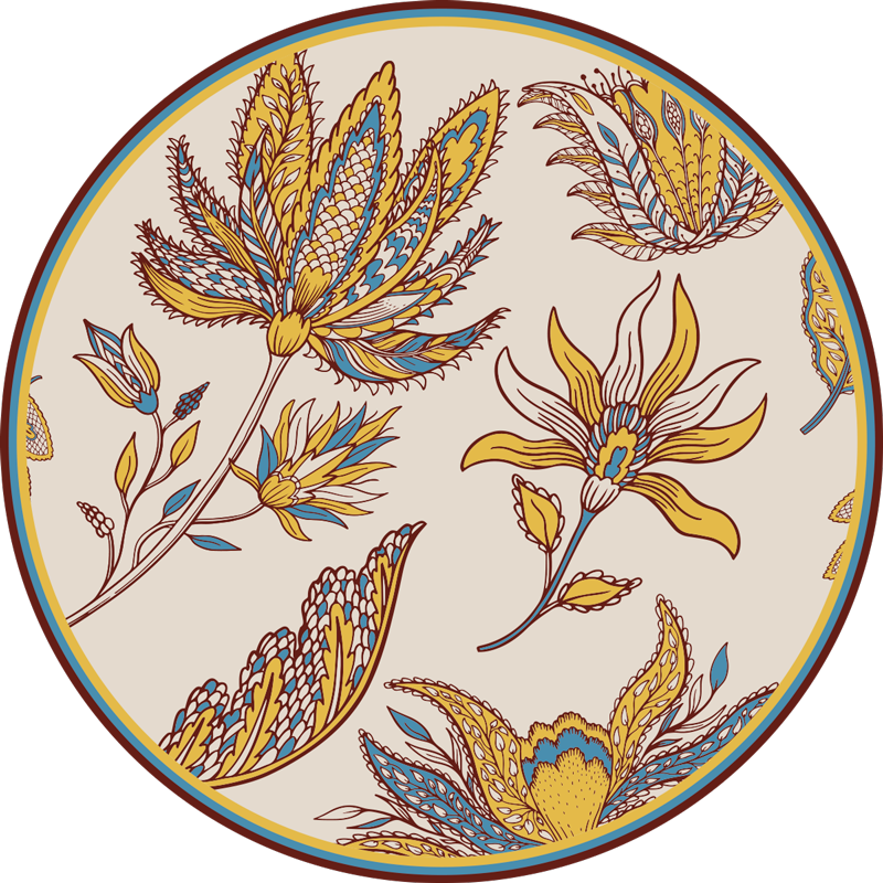 Ornate Floral Elegance flower vinyl rug - TenStickers