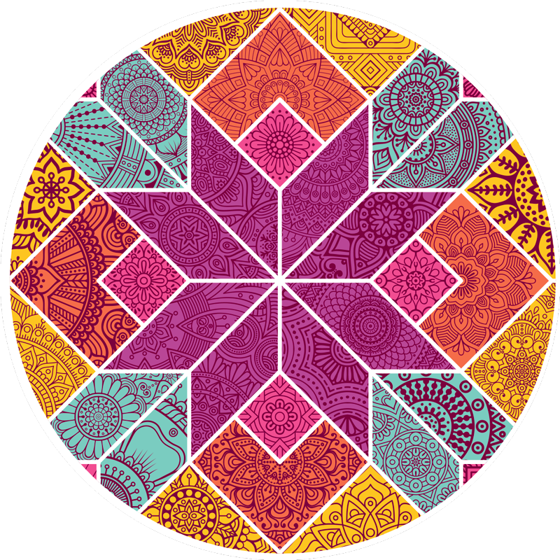 Mandala vinyl rug mandala complexity - TenStickers