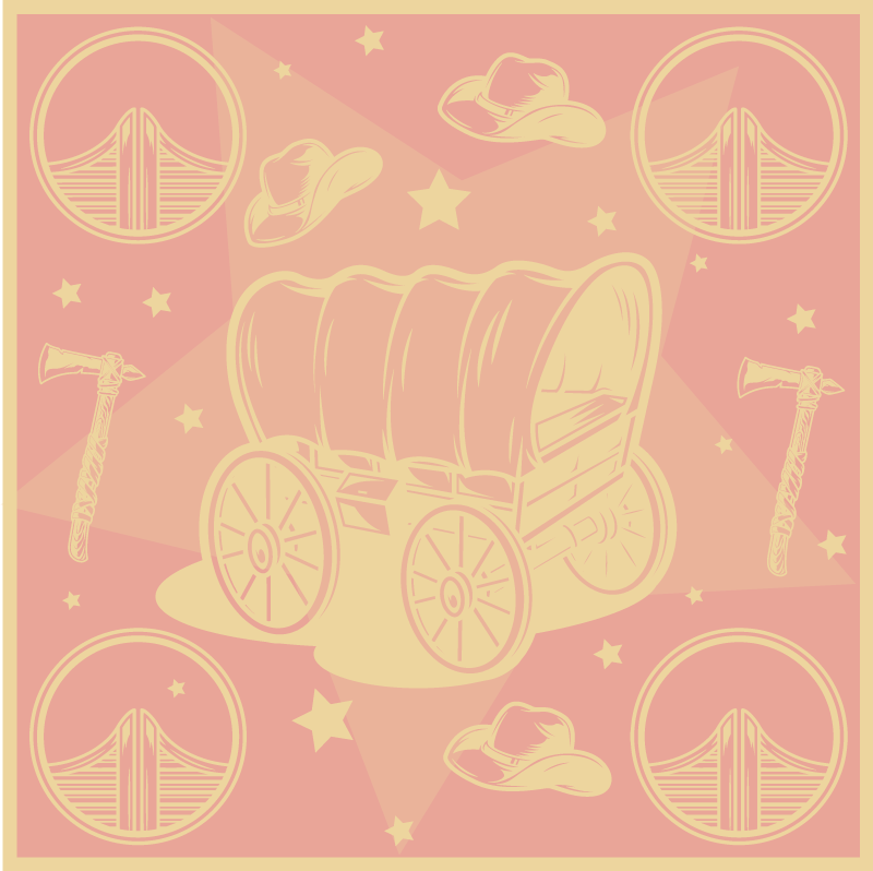 Cowboy Wagon kids vinyl rug - TenStickers