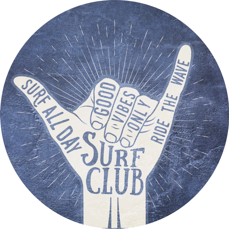 Surf Club Emblem custom vinyl rug - TenStickers