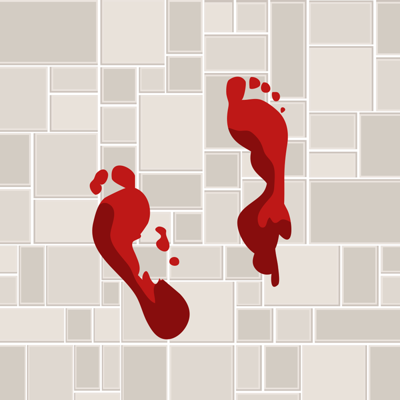 Bloody footprint vinyl rug - TenStickers