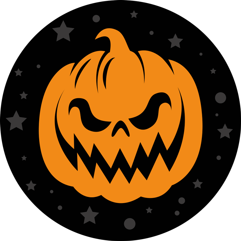 Orange pumpkins on black background vinyl rug - TenStickers