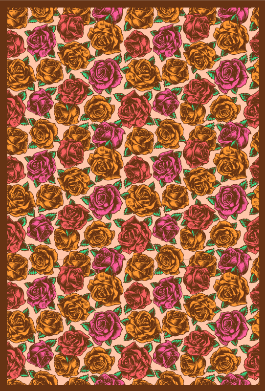 Rose Patterned flower vinyl rug - TenStickers