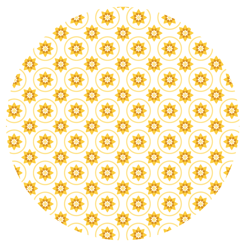 Yellow Floral Concept flower vinyl rug - TenStickers