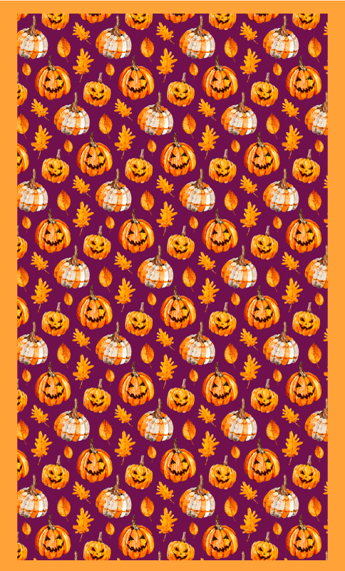 Pumpkin Pattern halloween vinyl rug - TenStickers