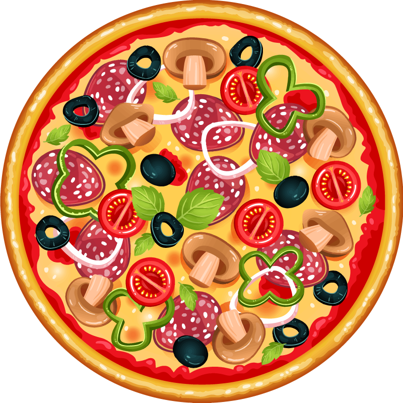 Italy Pizza circular vinyl rug - TenStickers