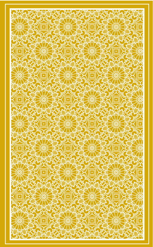 Vintage shape yellow vintage rug - TenStickers