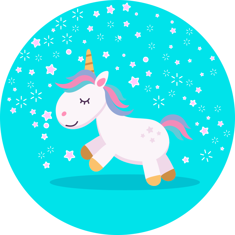 happy unicorns kids vinyl rug - TenStickers