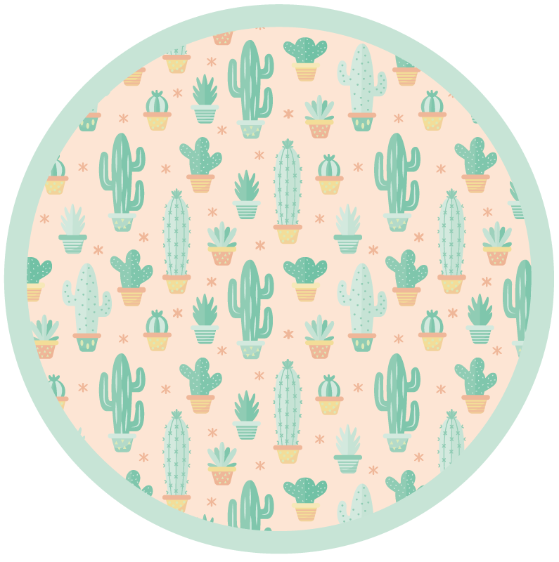 kids cactus floral vinyl rug - TenStickers
