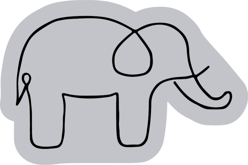 elephant sketch animal rug - TenStickers