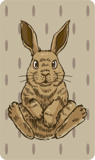 Sitting Bunny Illustration nursery vinyl rug - TenStickers