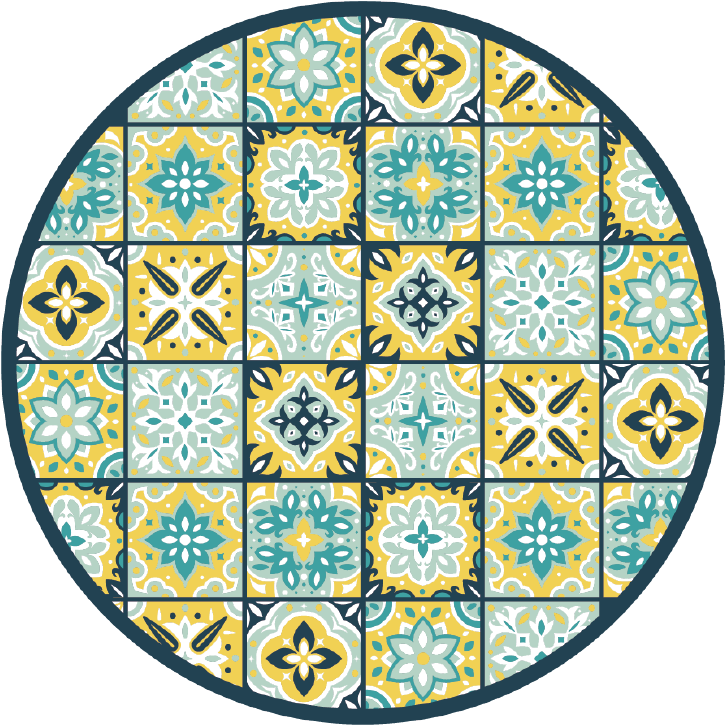 Mosaic vinyl rug circular mosaic design - TenStickers
