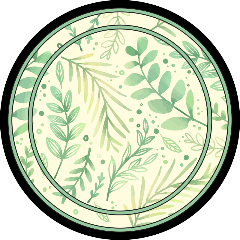 Botanical Motif Accent flower vinyl rug - TenStickers