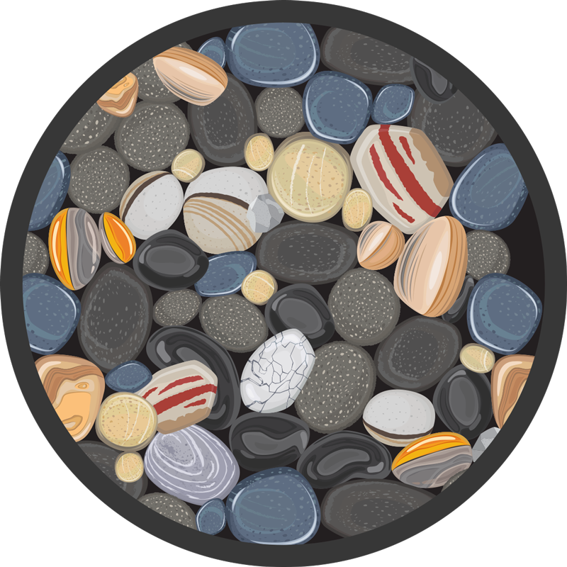 round stones stone floor tiles - TenStickers