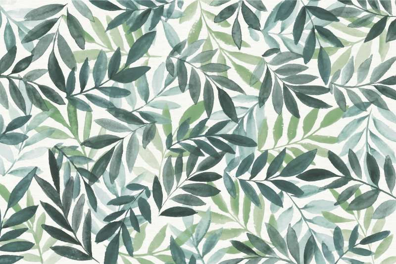 Botanical Foliage flower vinyl rug - TenStickers