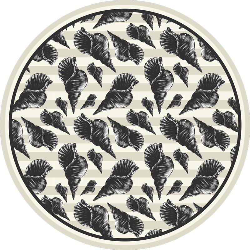 Hand draw seashell vintage animal rug - TenStickers