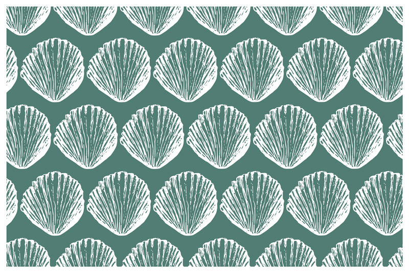 Shell Pattern flower vinyl rug - TenStickers