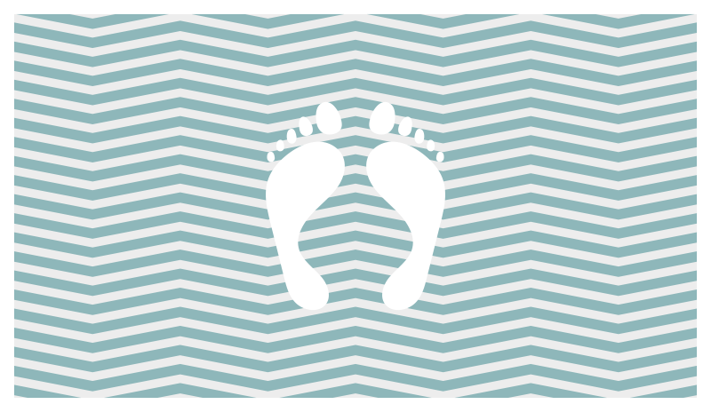 footprints stripes bathroom flooring - TenStickers