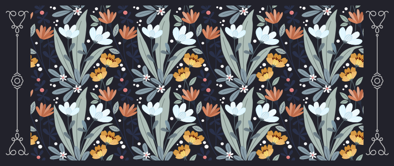 vintage flowers floral rug - TenStickers