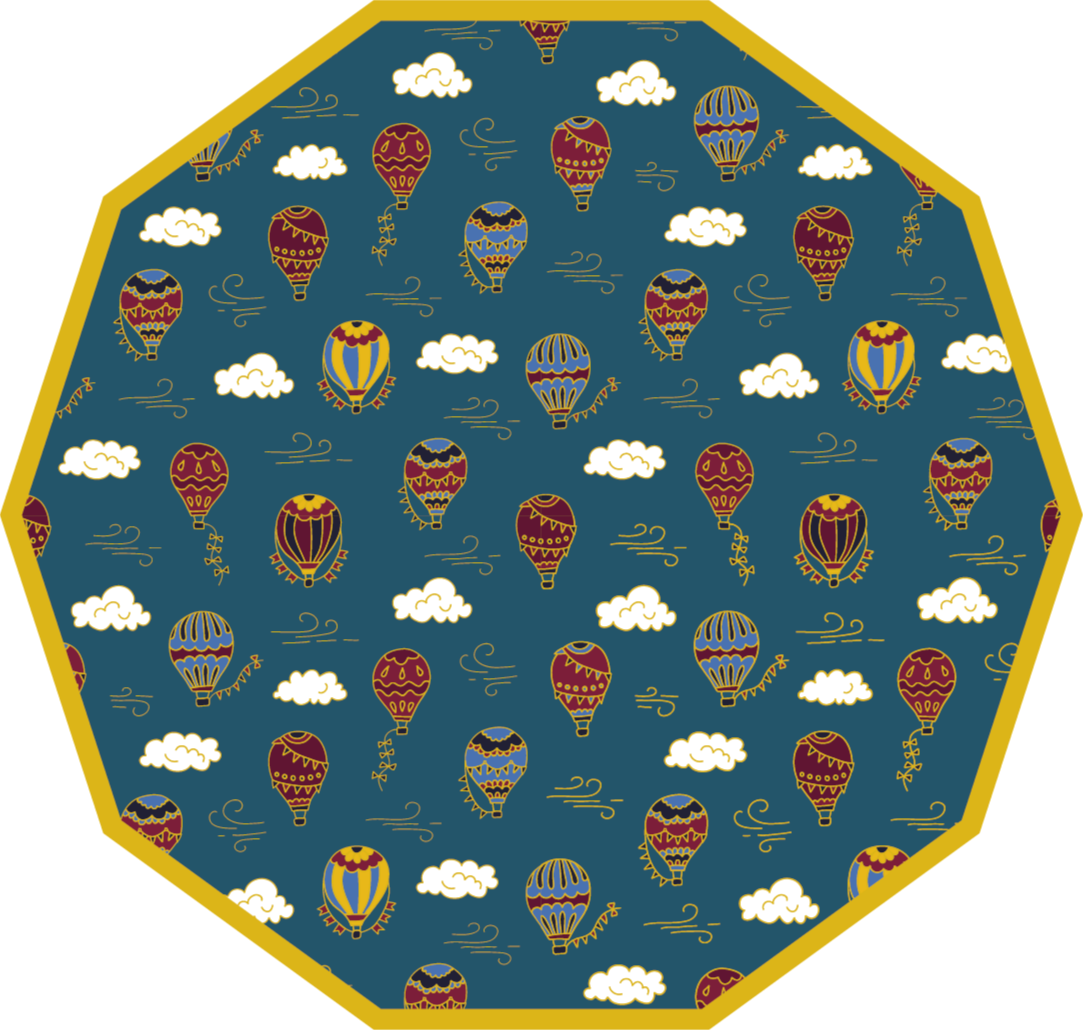 Hot Air Balloons playroom vinyl rug - TenStickers