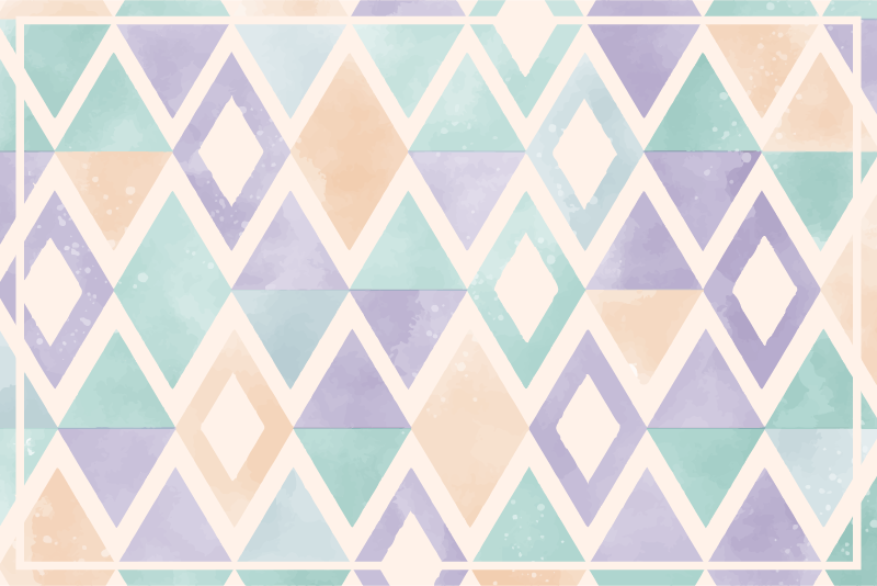 Pastel palette geometric vinyl rug - TenStickers
