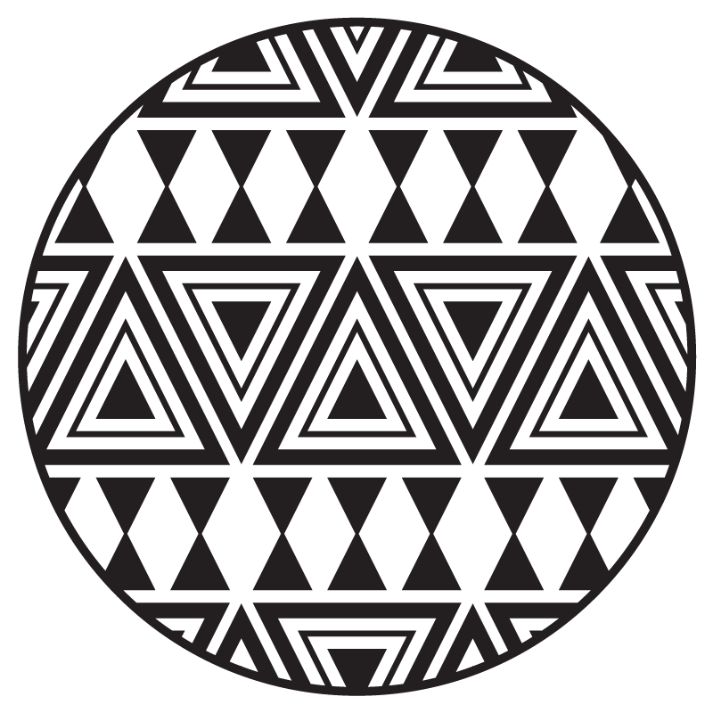 Circular Tribal Patterns geometric vinyl rug - TenStickers