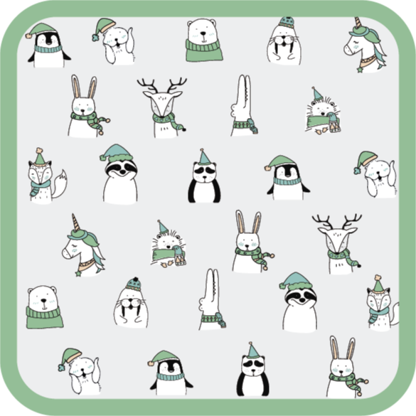 Cute Winter Cartoon Animals vinyl rug - TenStickers